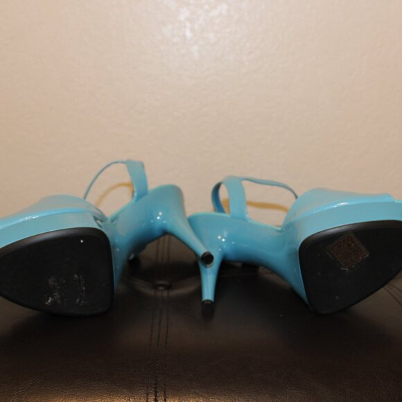 Teal Blue Platform Stiletto Sandals Size 11 - Picture 9 of 13